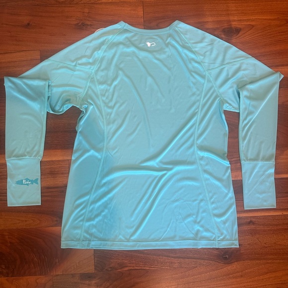 NWT FisheWear Backcast Sunshirt in Aqua; Size Small - Picture 9 of 14